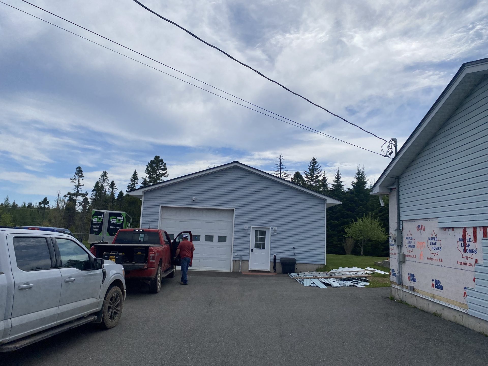 Before — garage under construction by GD Outdoor Services